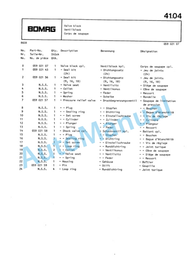 Bomag BW 213 Single Drum Wheel Drive Vibratory Roller Spare Parts Catalogue 00812214 5 Bomag BW 213 Single Drum Wheel Drive Vibratory Roller Spare Parts Catalogue 00812214-5