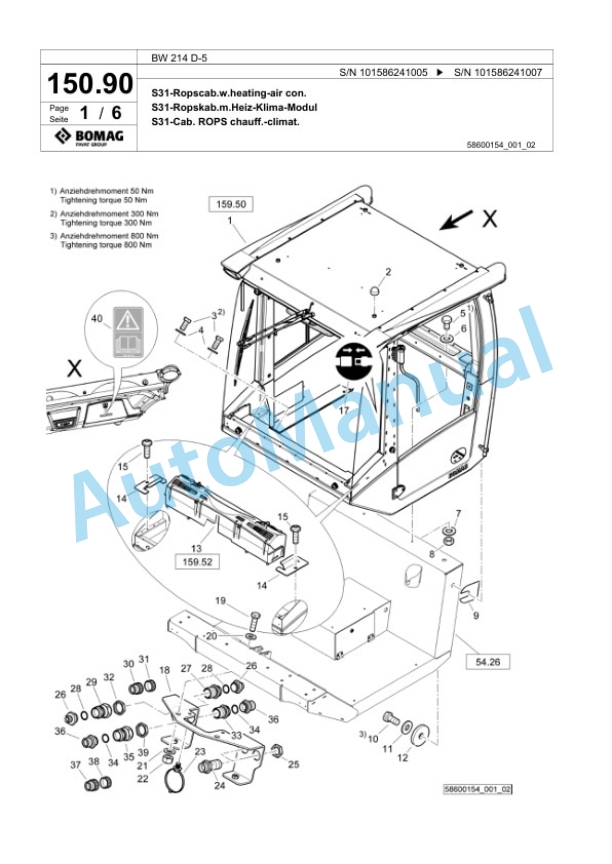 Bomag BW 214 D-5 Single Drum Wheel Drive Vibratory Roller Spare Parts Catalogue 00824813 5 Bomag BW 214 D-5 Single Drum Wheel Drive Vibratory Roller Spare Parts Catalogue 00824813-5