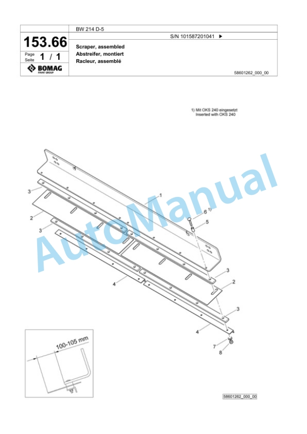 Bomag BW 214 D-5 Single Drum Wheel Drive Vibratory Roller Spare Parts Catalogue 00826901 4 Bomag BW 214 D-5 Single Drum Wheel Drive Vibratory Roller Spare Parts Catalogue 00826901-4