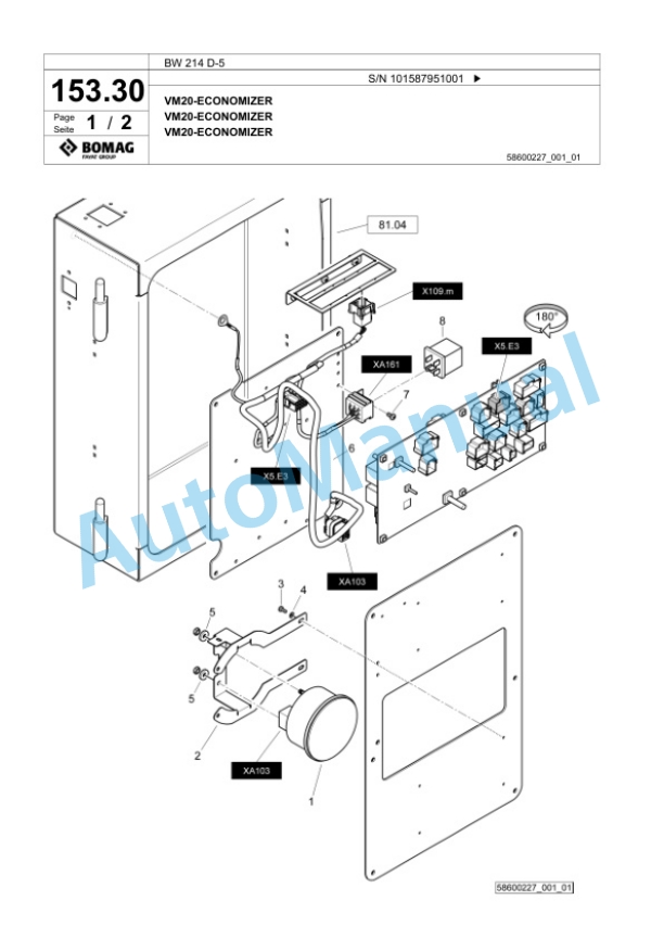 Bomag BW 214 D-5 Single Drum Wheel Drive Vibratory Roller Spare Parts Catalogue 00826953 4 Bomag BW 214 D-5 Single Drum Wheel Drive Vibratory Roller Spare Parts Catalogue 00826953-4