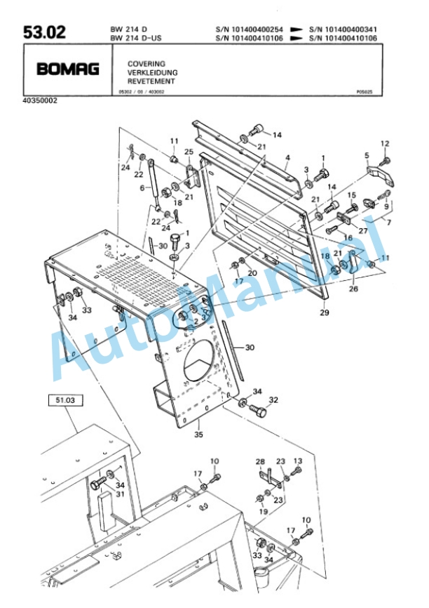 Bomag BW 214 D Single Drum Wheel Drive Vibratory Roller Spare Parts Catalogue 00810139 3 Bomag BW 214 D Single Drum Wheel Drive Vibratory Roller Spare Parts Catalogue 00810139-3