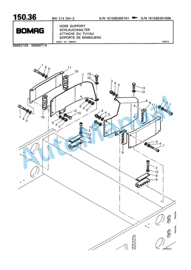 Bomag BW 214 DH-3 Single Drum Wheel Drive Vibratory Roller Spare Parts Catalogue 00815330 4 Bomag BW 214 DH-3 Single Drum Wheel Drive Vibratory Roller Spare Parts Catalogue 00815330-4