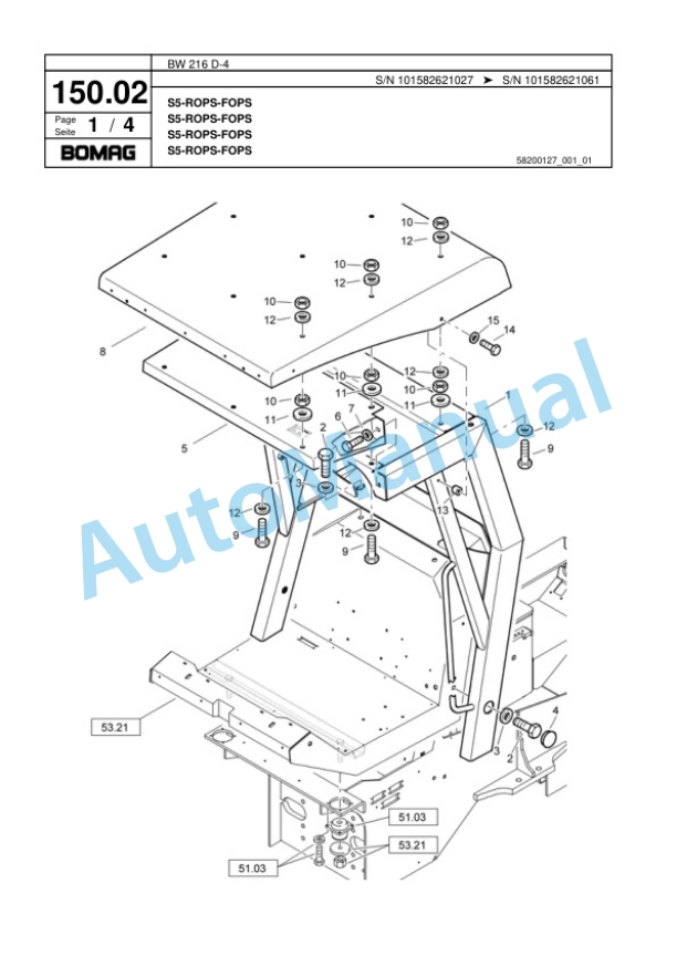Bomag BW 216 D-4 Single Drum Wheel Drive Vibratory Roller Spare Parts Catalogue 00817797 3 Bomag BW 216 D-4 Single Drum Wheel Drive Vibratory Roller Spare Parts Catalogue 00817797-3