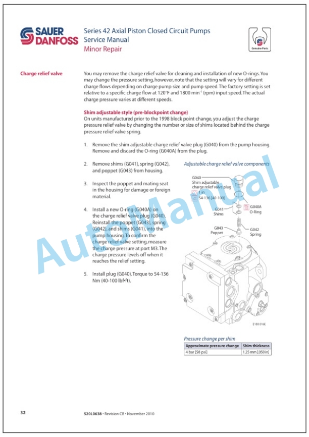 Alternative view of Bomag BW 216 D-40, BW 216 PD-40, BW 218 D-40 Single Drum Roller Service Manual 00891812