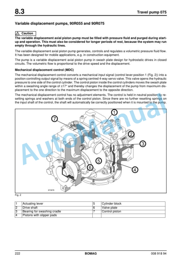 Alternative view of Bomag BW 216 D-40, BW 216 PD-40, BW 218 D-40 Single Drum Roller Service Training 00891894