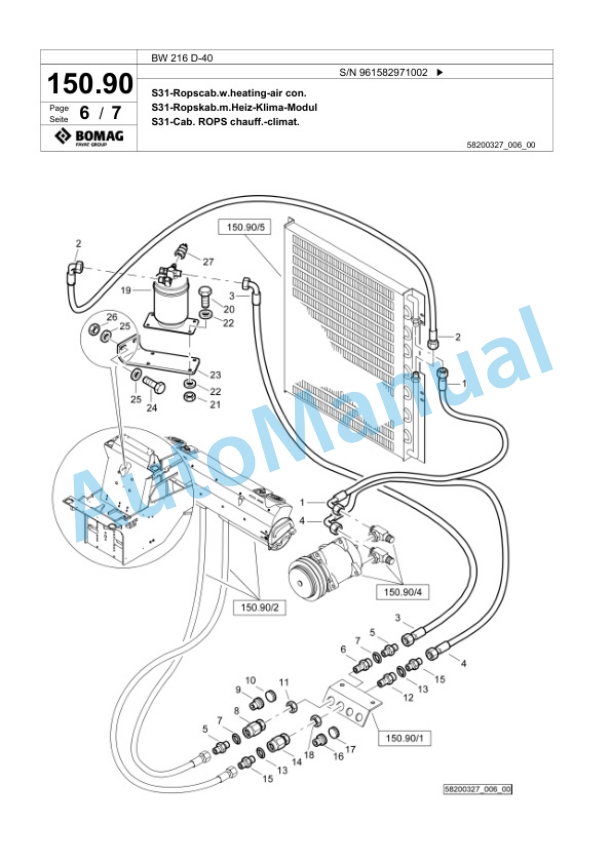 Bomag BW 216 D-40 Single Drum Wheel Drive Vibratory Roller Spare Parts Catalogue 00826185 5 Bomag BW 216 D-40 Single Drum Wheel Drive Vibratory Roller Spare Parts Catalogue 00826185-5