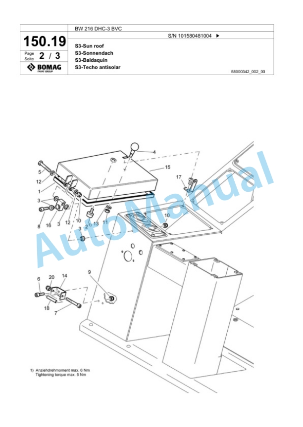 Bomag BW 216 DHC-3 BVC Single Drum Wheel Drive Vibratory Roller Spare Parts Catalogue 00817644 5 Bomag BW 216 DHC-3 BVC Single Drum Wheel Drive Vibratory Roller Spare Parts Catalogue 00817644-5