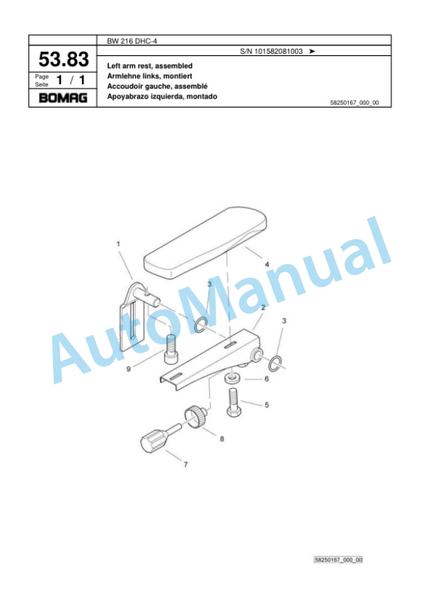 Bomag BW 216 DHC-4 Single Drum Wheel Drive Vibratory Roller Spare Parts Catalogue 00818027 2 Bomag BW 216 DHC-4 Single Drum Wheel Drive Vibratory Roller Spare Parts Catalogue 00818027-2