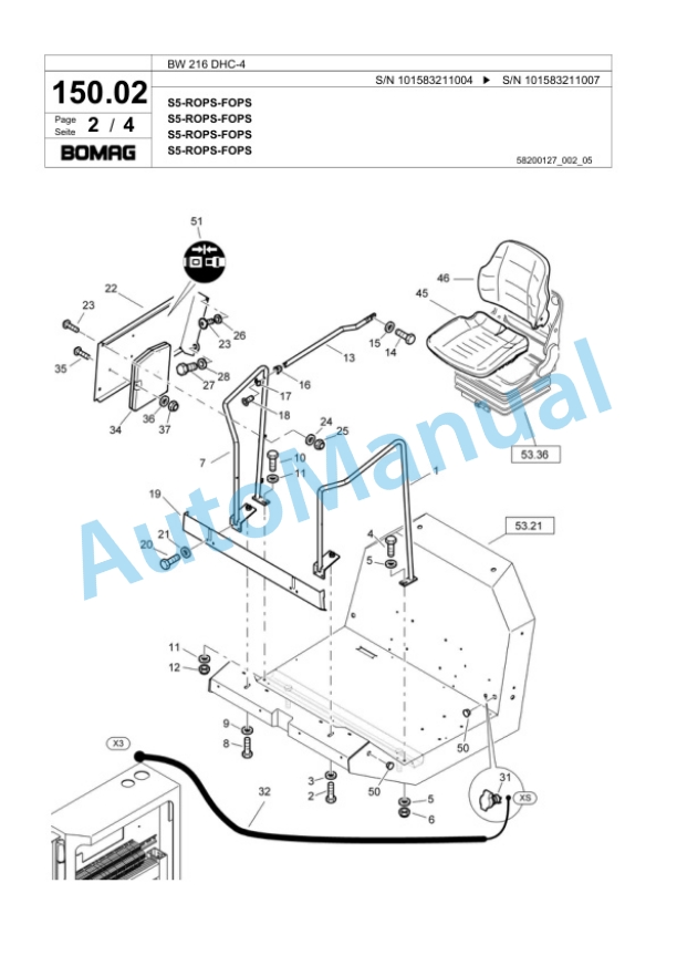 Bomag BW 216 DHC-4 Single Drum Wheel Drive Vibratory Roller Spare Parts Catalogue 00818347 3 Bomag BW 216 DHC-4 Single Drum Wheel Drive Vibratory Roller Spare Parts Catalogue 00818347-3