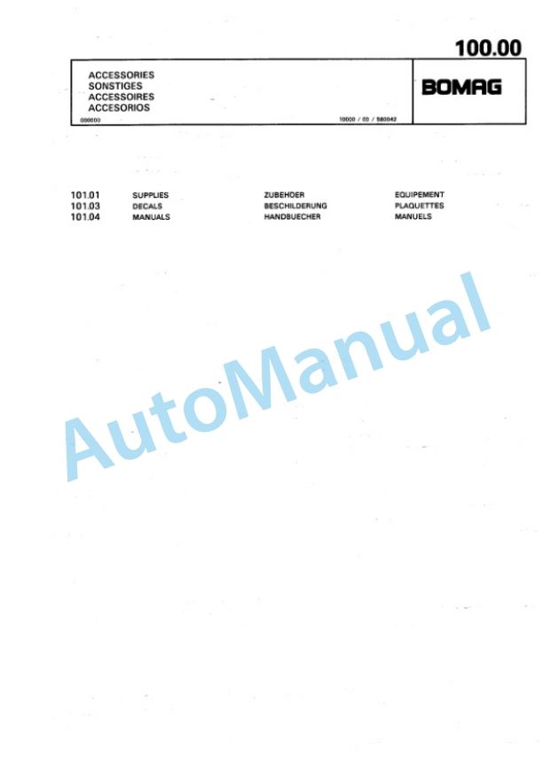 Bomag BW 216 HD-3 Single Drum Wheel Drive Vibratory Roller Spare Parts Catalogue 00815342 3 Bomag BW 216 HD-3 Single Drum Wheel Drive Vibratory Roller Spare Parts Catalogue 00815342-3