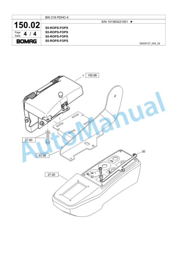 Bomag BW 216 PDHC-4 Single Drum Wheel Drive Vibratory Roller Spare Parts Catalogue 00818349 4 Bomag BW 216 PDHC-4 Single Drum Wheel Drive Vibratory Roller Spare Parts Catalogue 00818349-4
