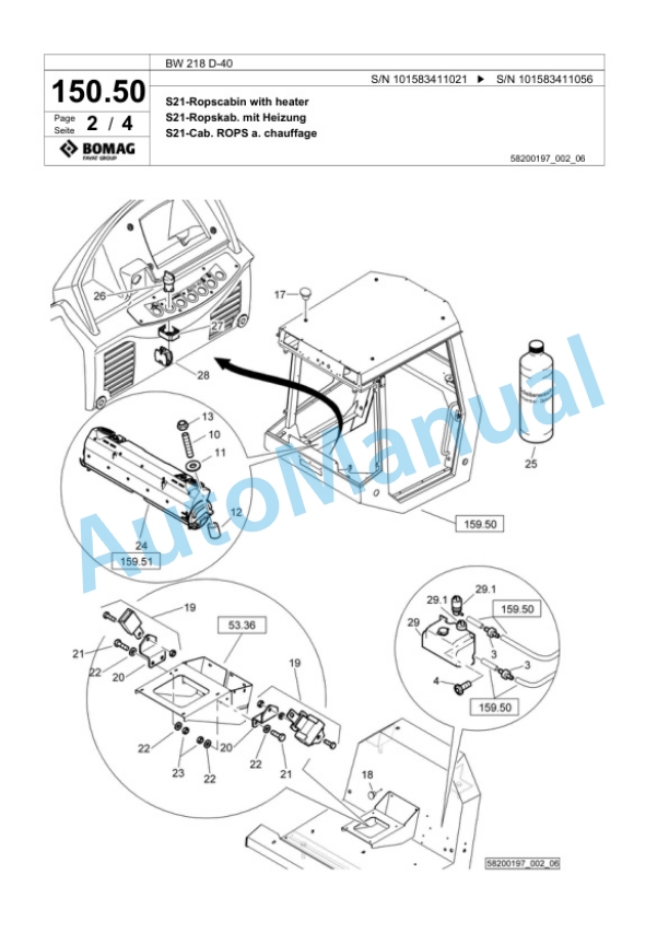 Bomag BW 218 D-40 Single Drum Wheel Drive Vibratory Roller Spare Parts Catalogue 00818671 3 Bomag BW 218 D-40 Single Drum Wheel Drive Vibratory Roller Spare Parts Catalogue 00818671-3