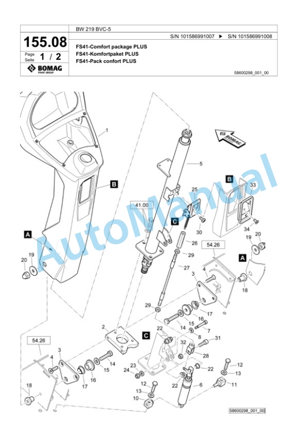 Bomag BW 219 BVC-5 Single Drum Wheel Drive Vibratory Roller Spare Parts Catalogue 00825707 5 Bomag BW 219 BVC-5 Single Drum Wheel Drive Vibratory Roller Spare Parts Catalogue 00825707-5