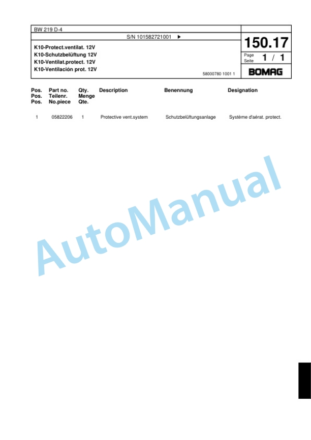 Bomag BW 219 D-4 Single Drum Wheel Drive Vibratory Roller Spare Parts Catalogue 00817835 3 Bomag BW 219 D-4 Single Drum Wheel Drive Vibratory Roller Spare Parts Catalogue 00817835-3