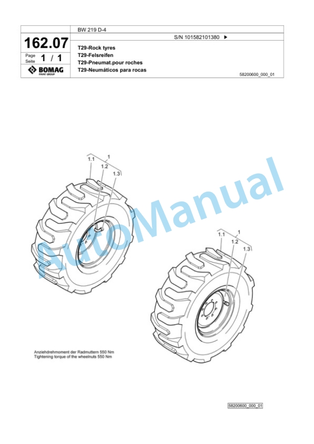 Bomag BW 219 D-4 Single Drum Wheel Drive Vibratory Roller Spare Parts Catalogue 00818095 5 Bomag BW 219 D-4 Single Drum Wheel Drive Vibratory Roller Spare Parts Catalogue 00818095-5