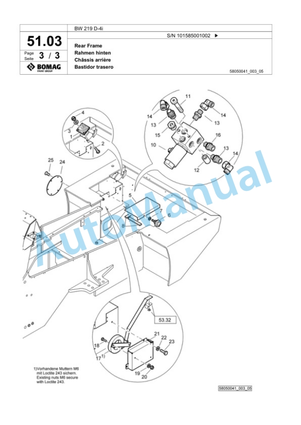 Bomag BW 219 D-4i Single Drum Wheel Drive Vibratory Roller Spare Parts Catalogue 00817817 2 Bomag BW 219 D-4i Single Drum Wheel Drive Vibratory Roller Spare Parts Catalogue 00817817-2