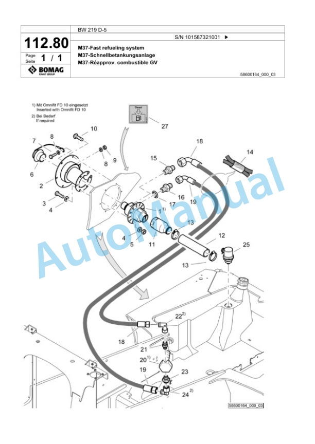 Bomag BW 219 D-5 Single Drum Wheel Drive Vibratory Roller Spare Parts Catalogue 00825849 4 Bomag BW 219 D-5 Single Drum Wheel Drive Vibratory Roller Spare Parts Catalogue 00825849-4