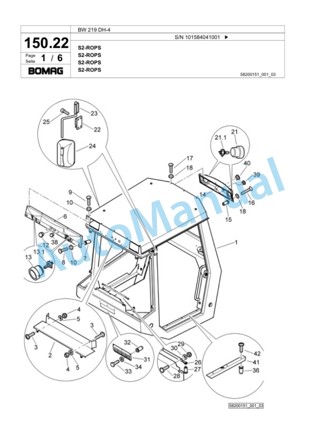 Bomag BW 219 DH-4 Single Drum Wheel Drive Vibratory Roller Spare Parts Catalogue 00818857 4 Bomag BW 219 DH-4 Single Drum Wheel Drive Vibratory Roller Spare Parts Catalogue 00818857-4