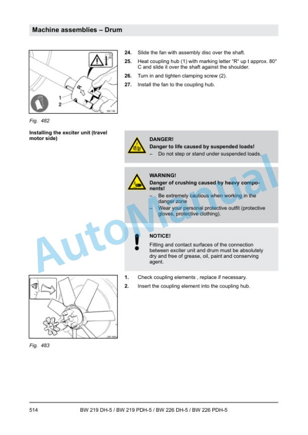 Alternative view of Bomag BW 219 DH-5, BW 219 PDH-5, BW 226 DH-5, BW 226 PDH-5 Single Drum Roller Service Manual 00840076