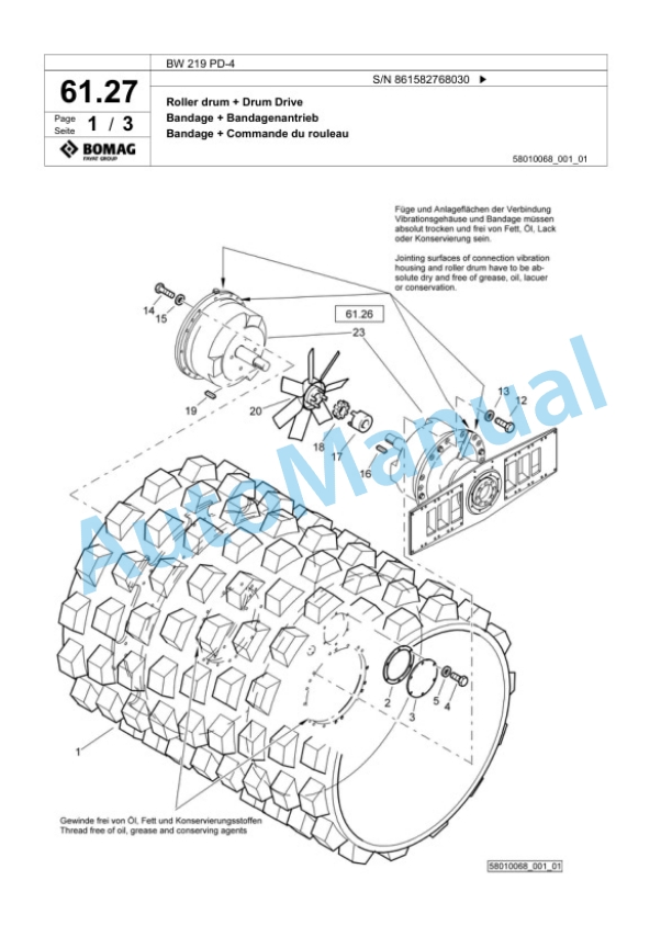 Bomag BW 219 PD-4 Single Drum Wheel Drive Vibratory Roller Spare Parts Catalogue 00818375 2 Bomag BW 219 PD-4 Single Drum Wheel Drive Vibratory Roller Spare Parts Catalogue 00818375-2