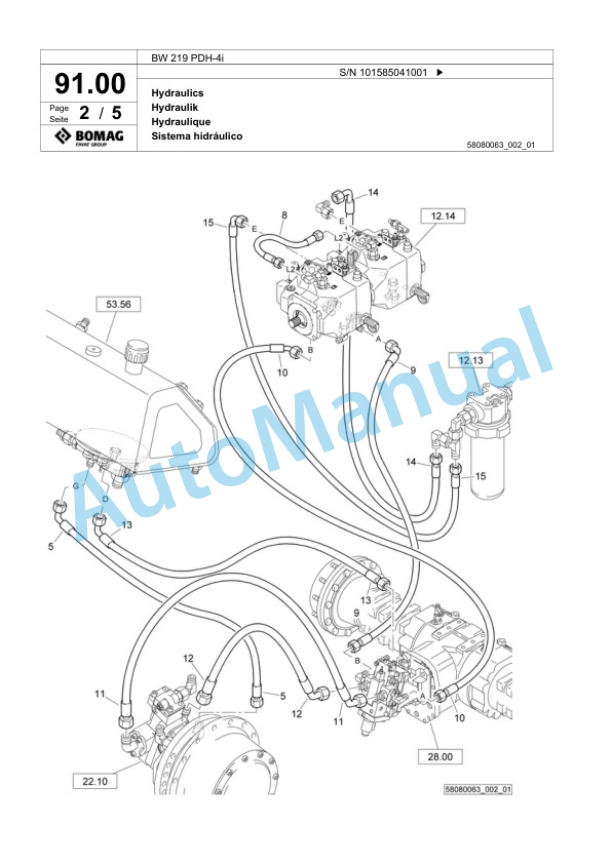 Bomag BW 219 PDH-4i Single Drum Wheel Drive Vibratory Roller Spare Parts Catalogue 00824225 3 Bomag BW 219 PDH-4i Single Drum Wheel Drive Vibratory Roller Spare Parts Catalogue 00824225-3