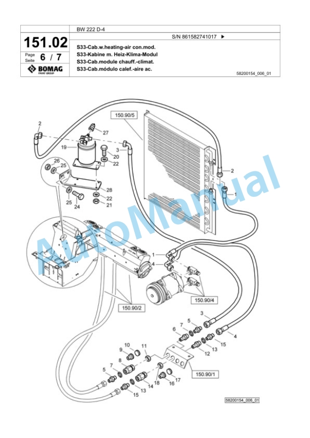 Bomag BW 222 D-4 Single Drum Wheel Drive Vibratory Roller Spare Parts Catalogue 00818431 5 Bomag BW 222 D-4 Single Drum Wheel Drive Vibratory Roller Spare Parts Catalogue 00818431-5