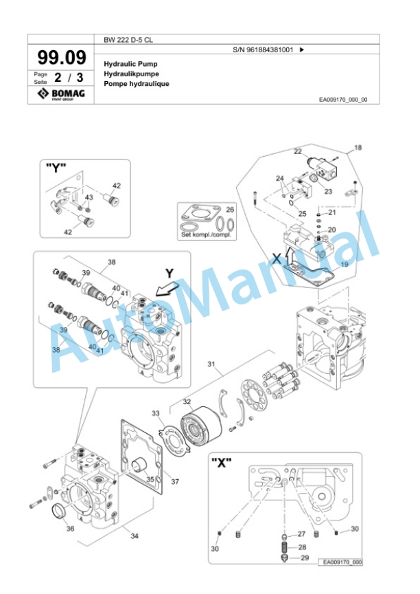 Bomag BW 222 D-5 CL Single Drum Wheel Drive Vibratory Roller Spare Parts Catalogue 00826809 4 Bomag BW 222 D-5 CL Single Drum Wheel Drive Vibratory Roller Spare Parts Catalogue 00826809-4
