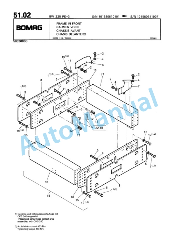 Bomag BW 225 PD-3 Single Drum Wheel Drive Vibratory Roller Spare Parts Catalogue 00815361 2 Bomag BW 225 PD-3 Single Drum Wheel Drive Vibratory Roller Spare Parts Catalogue 00815361-2