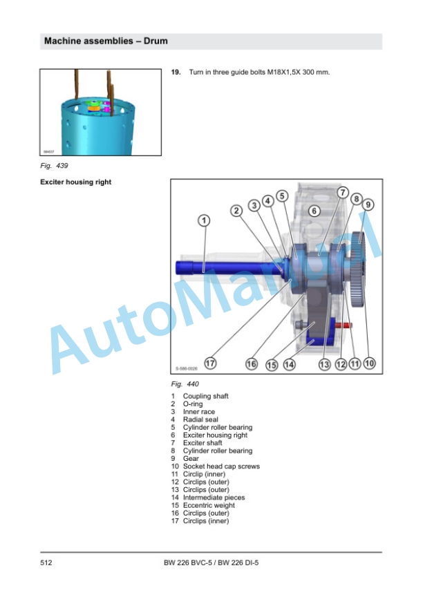 Alternative view of Bomag BW 226 BVC-5, BW 226 DI-5 Single Drum Roller Service Manual 00840086