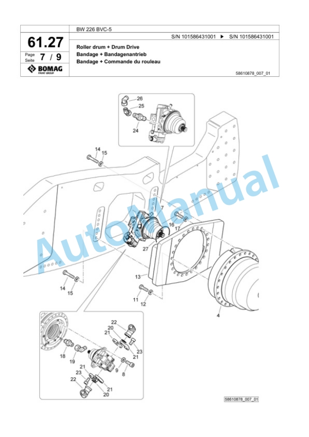 Bomag BW 226 BVC-5 Single Drum Wheel Drive Vibratory Roller Spare Parts Catalogue 00824583 2 Bomag BW 226 BVC-5 Single Drum Wheel Drive Vibratory Roller Spare Parts Catalogue 00824583-2