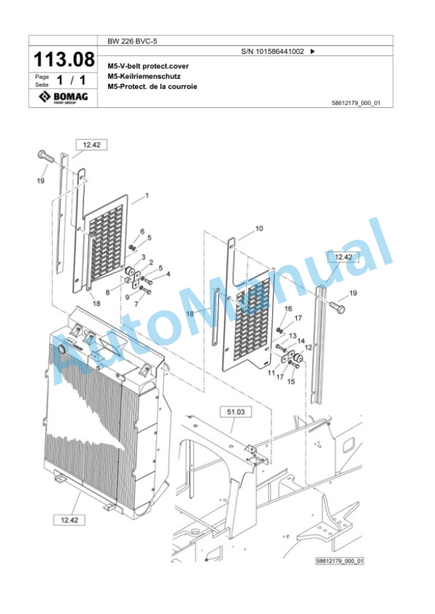 Bomag BW 226 BVC-5 Single Drum Wheel Drive Vibratory Roller Spare Parts Catalogue 00824883 4 Bomag BW 226 BVC-5 Single Drum Wheel Drive Vibratory Roller Spare Parts Catalogue 00824883-4