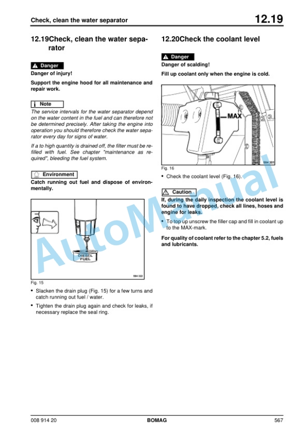 Alternative view of Bomag BW 226 DH-4, BVC Single Drum Roller Service Manual 00891420