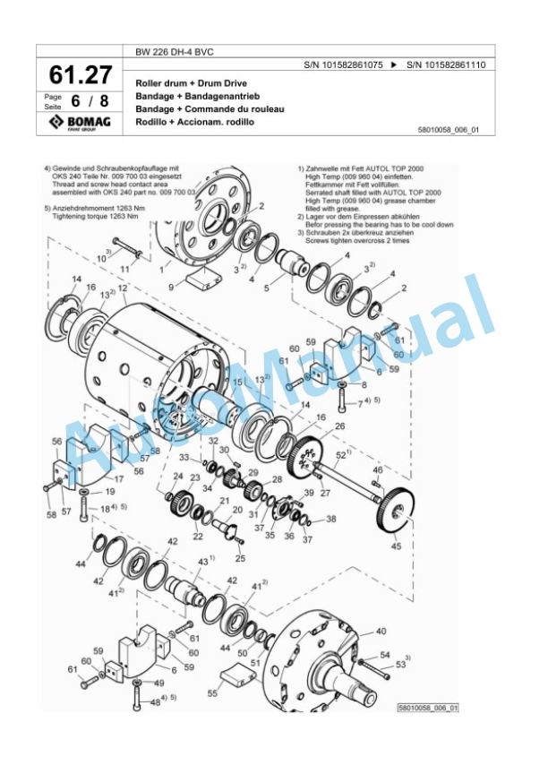 Bomag BW 226 DH-4 BVC Single Drum Wheel Drive Vibratory Roller Spare Parts Catalogue 00818049 2 Bomag BW 226 DH-4 BVC Single Drum Wheel Drive Vibratory Roller Spare Parts Catalogue 00818049-2