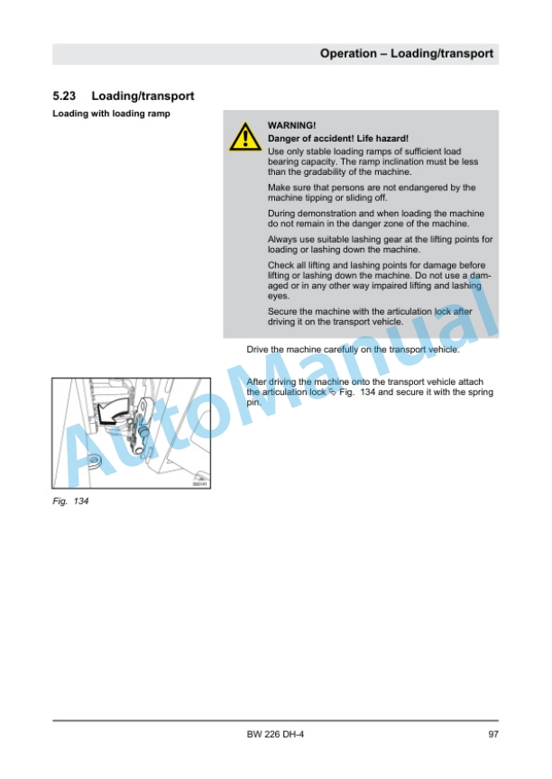 Alternative view of Bomag BW 226 DH-4 Single Drum Roller Operating and Maintenance Instructions 00804041