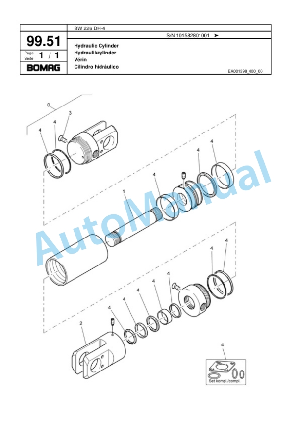 Bomag BW 226 DH-4 Single Drum Wheel Drive Vibratory Roller Spare Parts Catalogue 00817809 3 Bomag BW 226 DH-4 Single Drum Wheel Drive Vibratory Roller Spare Parts Catalogue 00817809-3