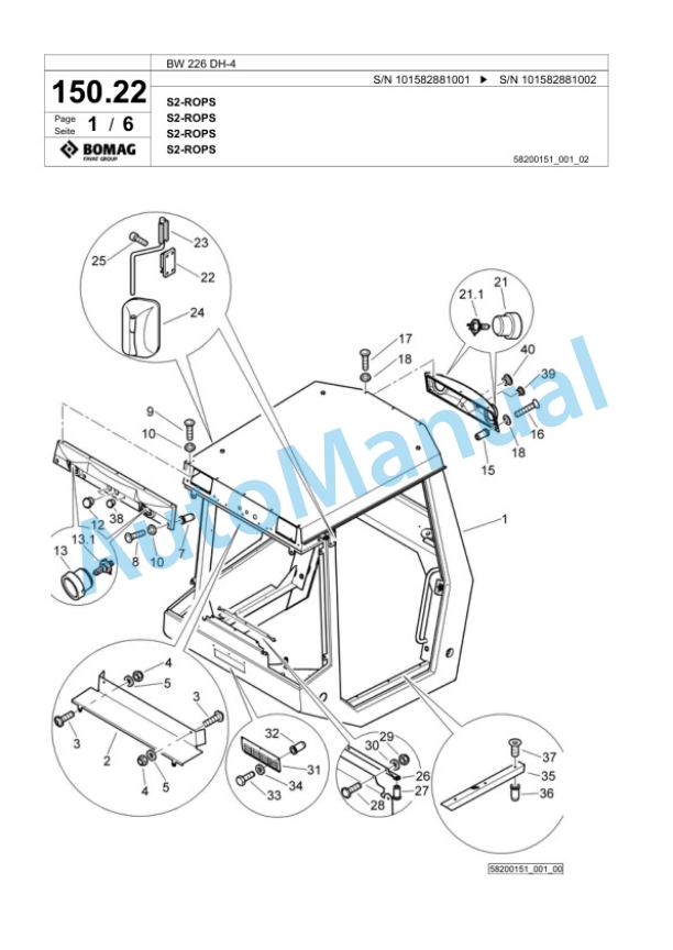 Bomag BW 226 DH-4 Single Drum Wheel Drive Vibratory Roller Spare Parts Catalogue 00818073 3 Bomag BW 226 DH-4 Single Drum Wheel Drive Vibratory Roller Spare Parts Catalogue 00818073-3