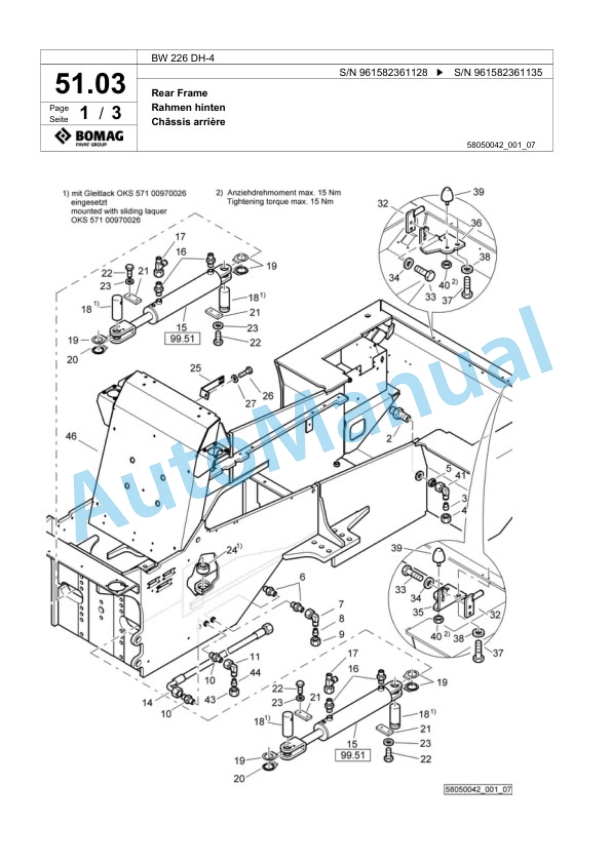 Bomag BW 226 DH-4 Single Drum Wheel Drive Vibratory Roller Spare Parts Catalogue 00826183 2 Bomag BW 226 DH-4 Single Drum Wheel Drive Vibratory Roller Spare Parts Catalogue 00826183-2
