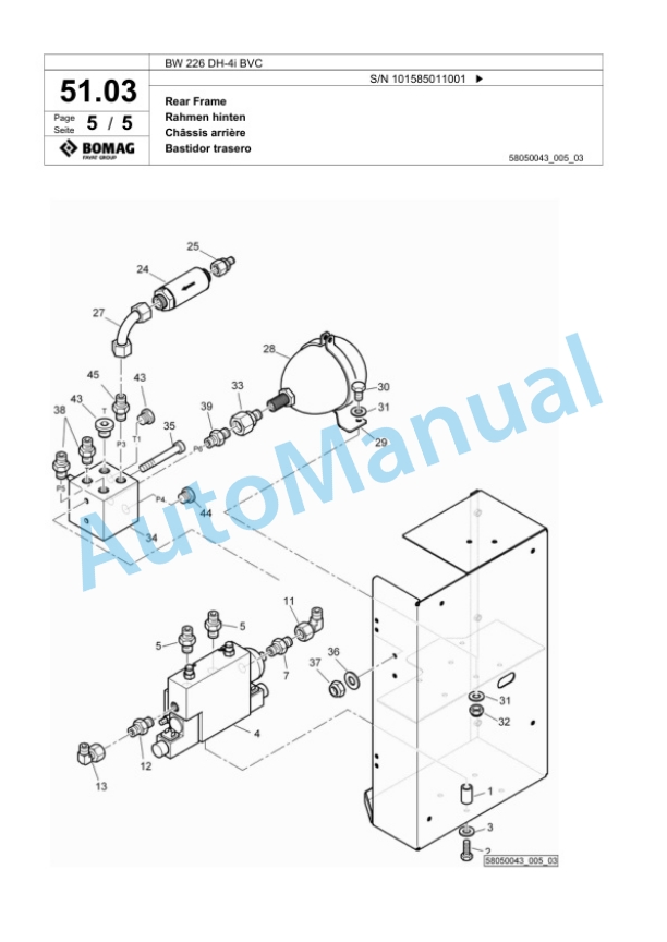 Bomag BW 226 DH-4i BVC Single Drum Wheel Drive Vibratory Roller Spare Parts Catalogue 00818051 2 Bomag BW 226 DH-4i BVC Single Drum Wheel Drive Vibratory Roller Spare Parts Catalogue 00818051-2