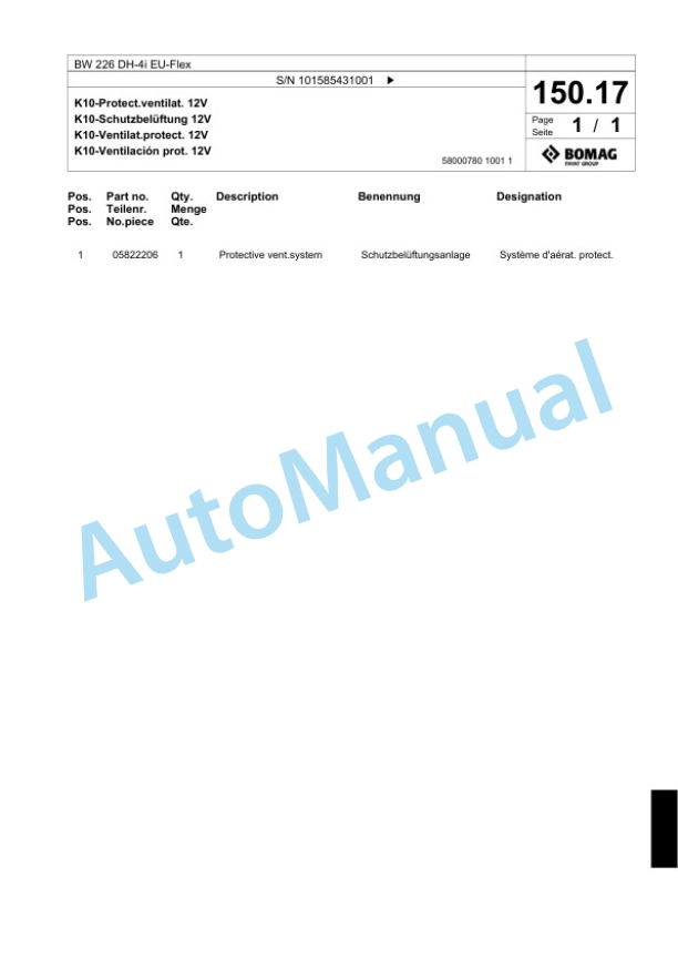 Bomag BW 226 DH-4i EU-Flex Single Drum Wheel Drive Vibratory Roller Spare Parts Catalogue 00824969 4 Bomag BW 226 DH-4i EU-Flex Single Drum Wheel Drive Vibratory Roller Spare Parts Catalogue 00824969-4