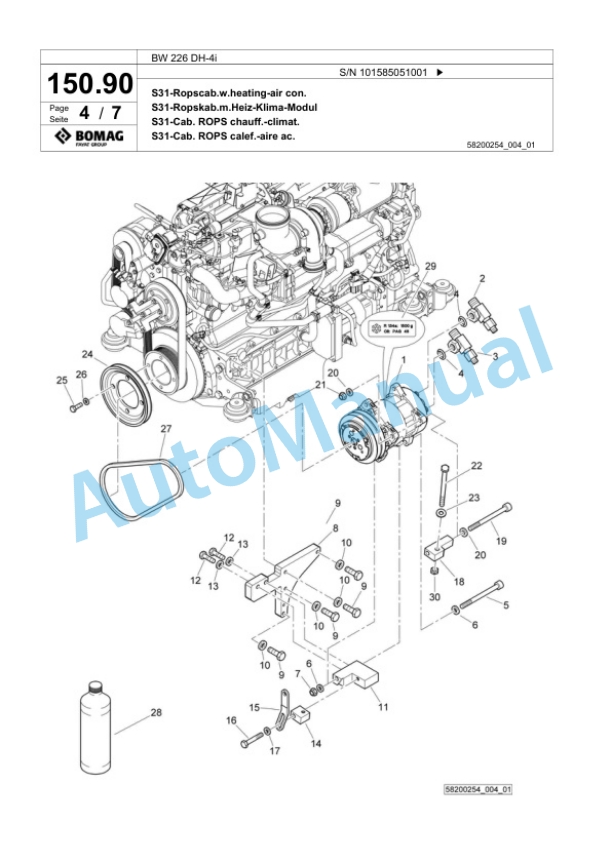 Bomag BW 226 DH-4i Single Drum Wheel Drive Vibratory Roller Spare Parts Catalogue 00824227 5 Bomag BW 226 DH-4i Single Drum Wheel Drive Vibratory Roller Spare Parts Catalogue 00824227-5
