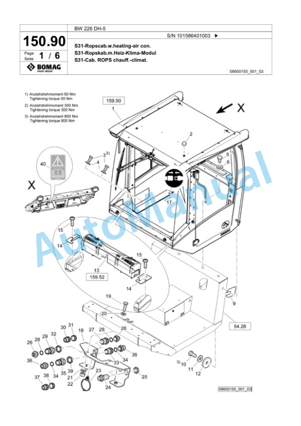 Bomag BW 226 DH-5 Single Drum Wheel Drive Vibratory Roller Spare Parts Catalogue 00824815 5 Bomag BW 226 DH-5 Single Drum Wheel Drive Vibratory Roller Spare Parts Catalogue 00824815-5