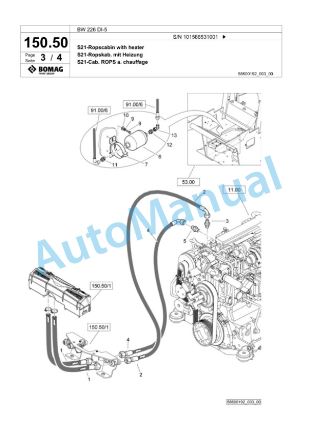Bomag BW 226 DI-5 Single Drum Wheel Drive Vibratory Roller Spare Parts Catalogue 00824975 5 Bomag BW 226 DI-5 Single Drum Wheel Drive Vibratory Roller Spare Parts Catalogue 00824975-5