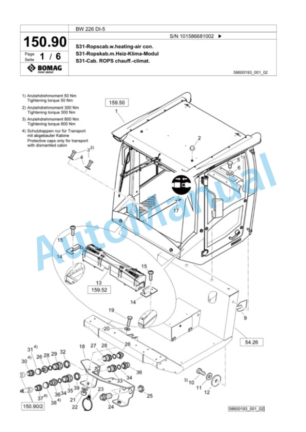Bomag BW 226 DI-5 Single Drum Wheel Drive Vibratory Roller Spare Parts Catalogue 00825231 4 Bomag BW 226 DI-5 Single Drum Wheel Drive Vibratory Roller Spare Parts Catalogue 00825231-4