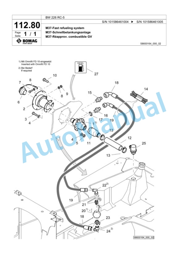 Bomag BW 226 RC-5 Single Drum Wheel Drive Vibratory Roller Spare Parts Catalogue 00824819 4 Bomag BW 226 RC-5 Single Drum Wheel Drive Vibratory Roller Spare Parts Catalogue 00824819-4