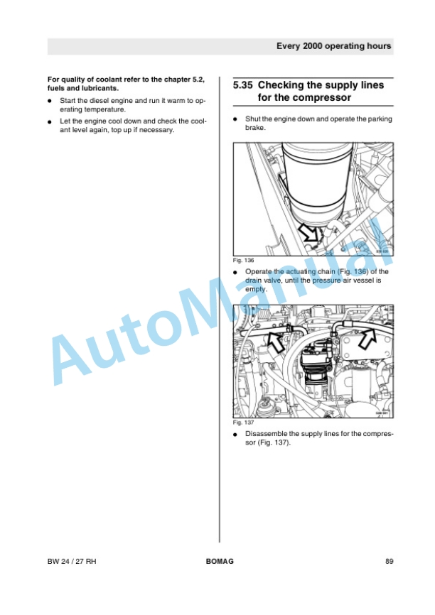 Bomag BW 24 RH, BW 27 RH Rubber Tire Roller Operating and Maintenance Instructions 00812631 5 Bomag BW 24 RH, BW 27 RH Rubber Tire Roller Operating and Maintenance Instructions 00812631 - Image 5
