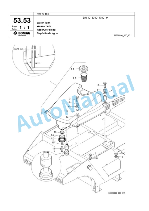 Bomag BW 24 RH Pneumatic Tyred Roller Spare Parts Catalogue 00818949 2 Bomag BW 24 RH Pneumatic Tyred Roller Spare Parts Catalogue 00818949-2