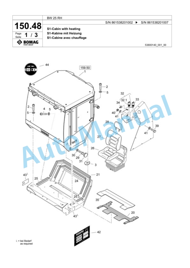 Bomag BW 25 RH Pneumatic Tyred Roller Spare Parts Catalogue 00818321 4 Bomag BW 25 RH Pneumatic Tyred Roller Spare Parts Catalogue 00818321-4