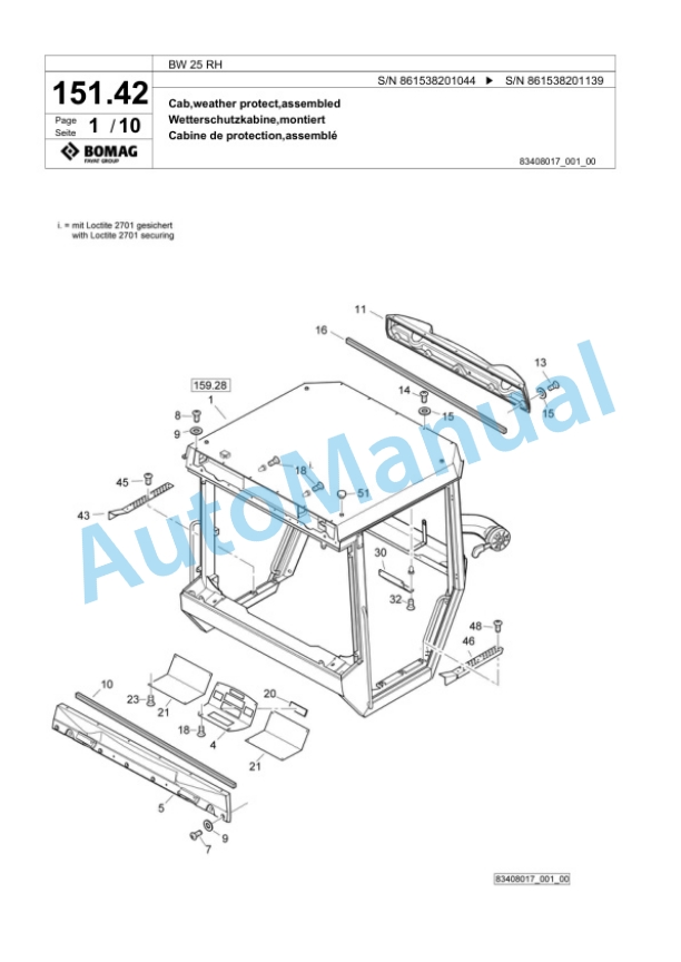 Bomag BW 25 RH Pneumatic Tyred Roller Spare Parts Catalogue 00818321 5 Bomag BW 25 RH Pneumatic Tyred Roller Spare Parts Catalogue 00818321-5