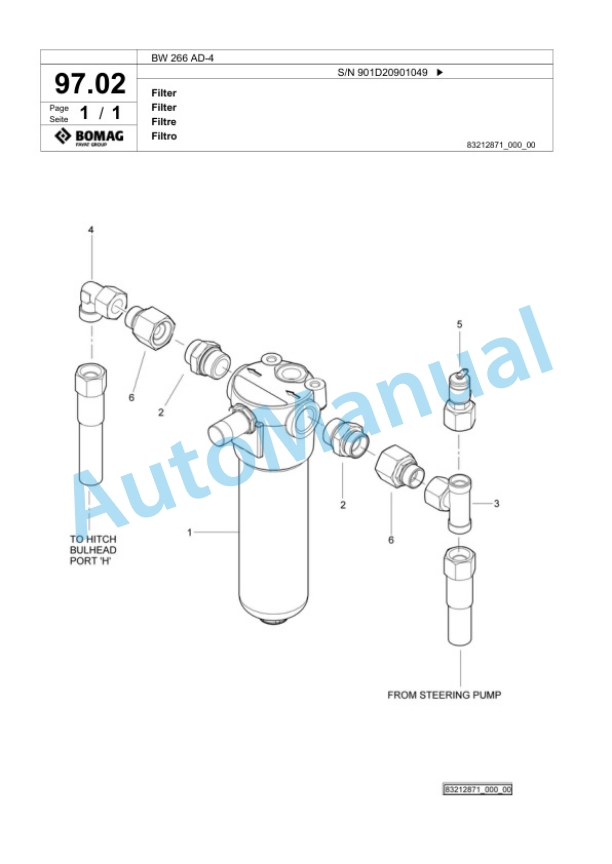 Bomag BW 266 AD-4 Tandem Vibratory Roller Spare Parts Catalogue 00818527 4 Bomag BW 266 AD-4 Tandem Vibratory Roller Spare Parts Catalogue 00818527-4