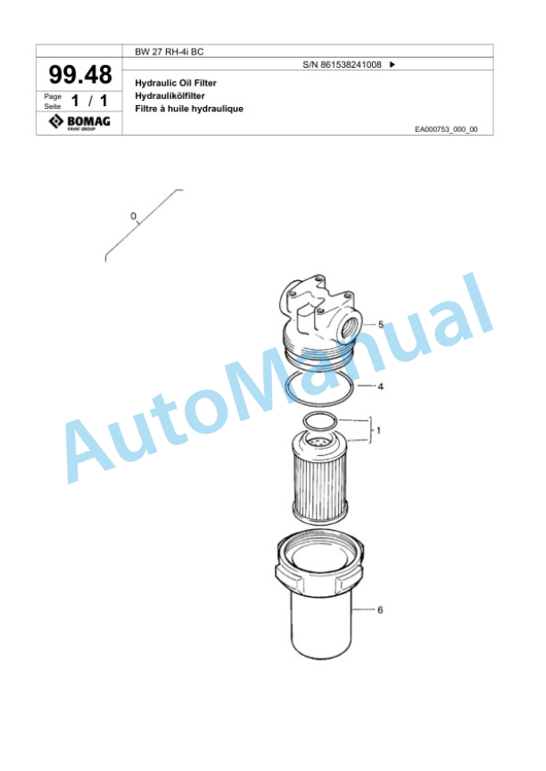 Bomag BW 27 RH-4i BC Pneumatic Tyred Roller Spare Parts Catalogue 00824723 3 Bomag BW 27 RH-4i BC Pneumatic Tyred Roller Spare Parts Catalogue 00824723-3